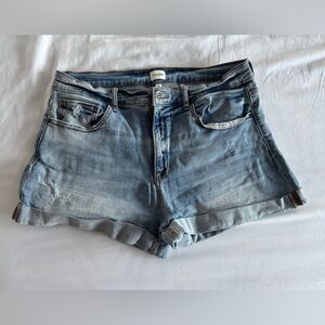 Sneak Peak Shorts Womens Size M Destroyed Cuffed Mid Rise Soft Stretch Denim